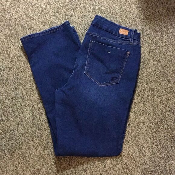 Seven7 Tummyless High Rise Slem Boot Dark Blue Denim Jeans Size Plus 16 - Picture 2 of 16